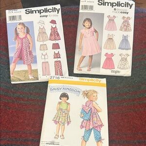 Simplicity Girls' Dress Patterns in Pink and Blue